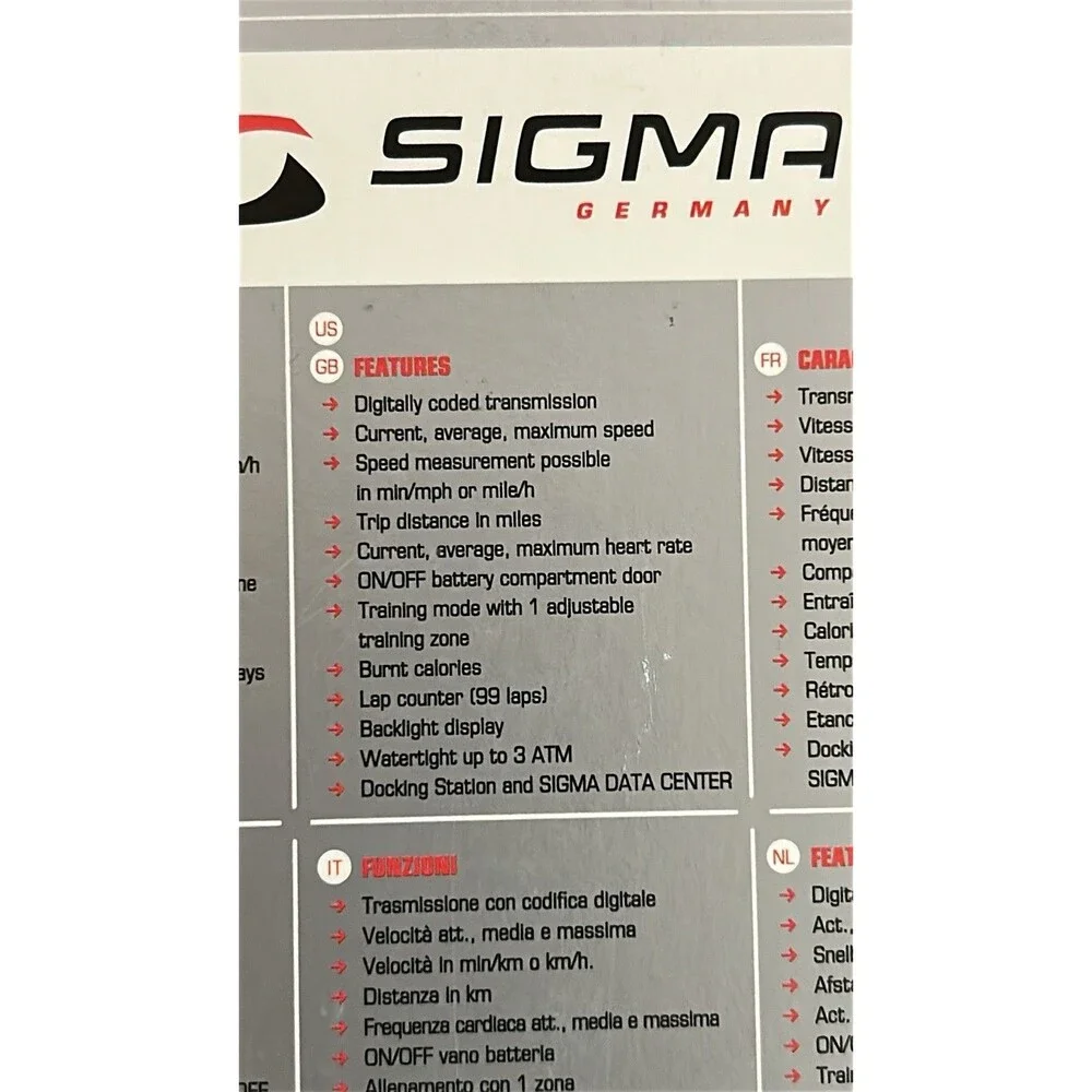 Sigma RC 14.11 Running Computer Kit Grey Tracks Avg Speed, Heart Rate +More NIB